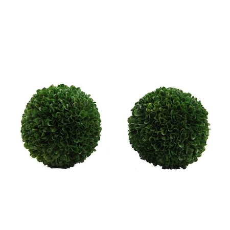 Adlmired By Nature Admired By Nature ABN5P013-GRN-2 6 in. Faux Preserved Artificial Boxwood Ball Topiary Plant - Set of 2 ABN5P013-GRN-2